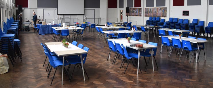 Belinda, Rob and Colin had the room all set out before 9 O'Clock