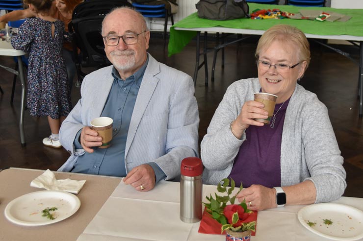 John and Gerry finish their breakfast